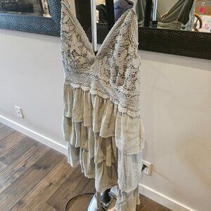 Olive Lace Ruffle Play Dress